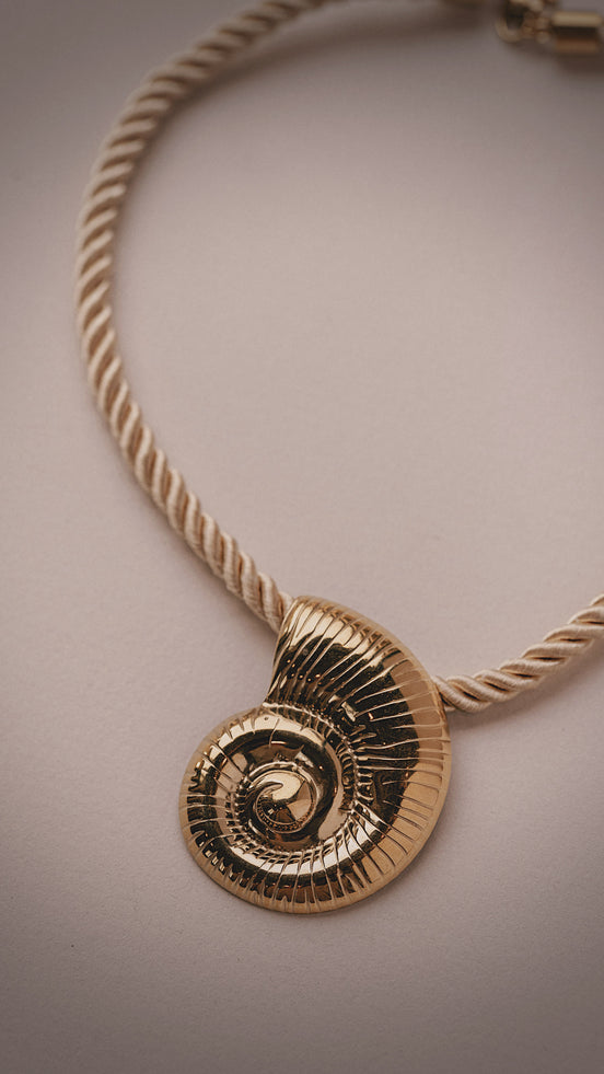Gold Rope Conch Necklace