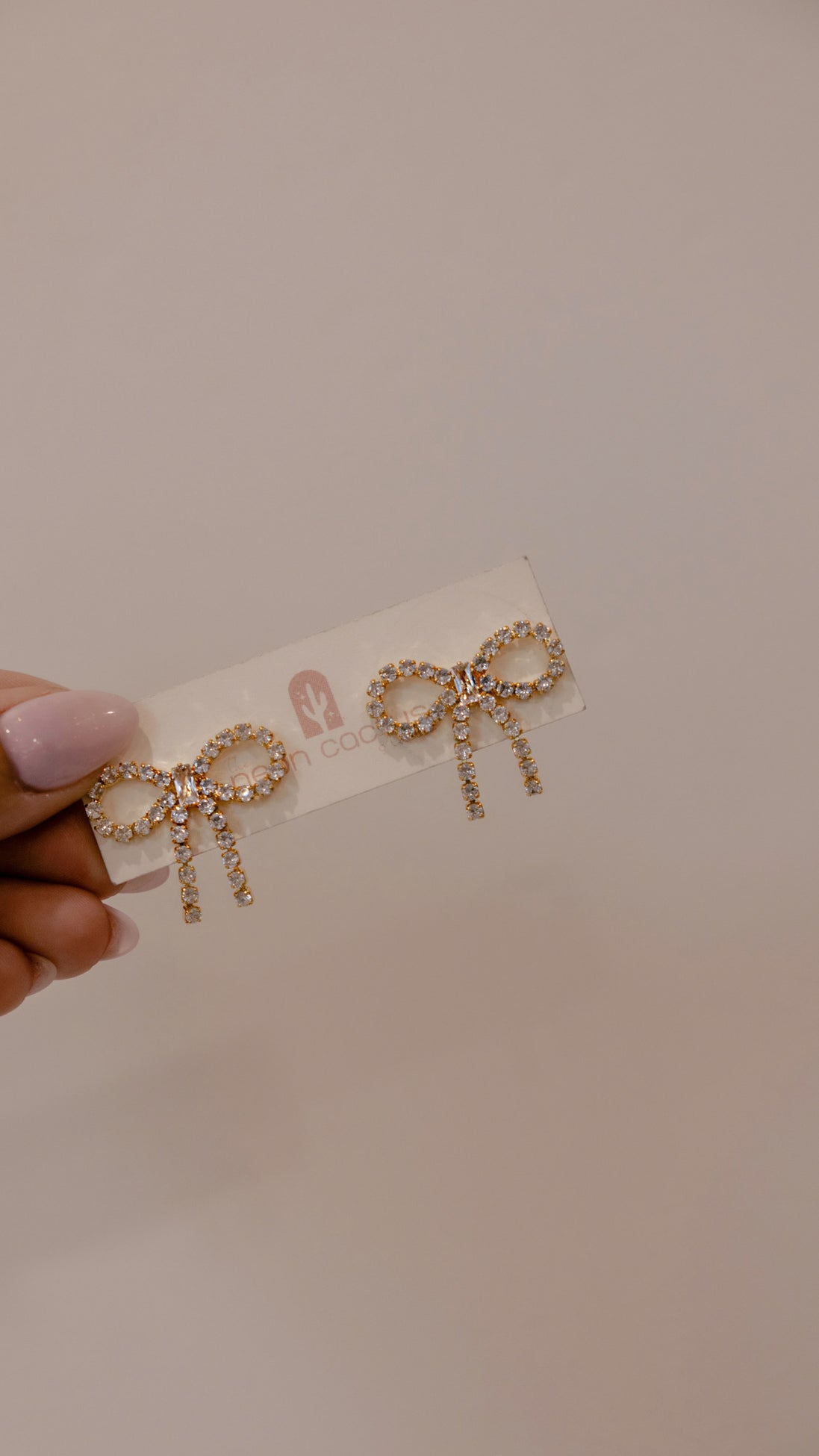 Rhinestone Bow Studs