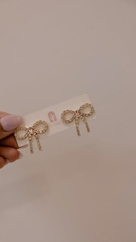 Rhinestone Bow Studs