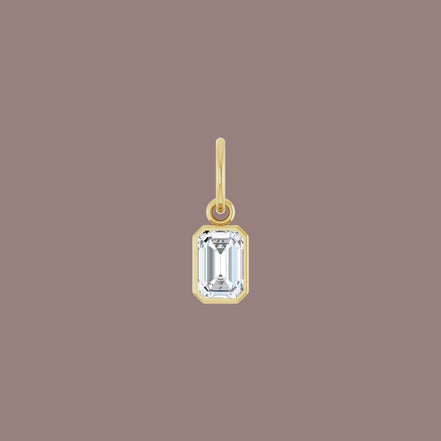 14kt Emerald Lab Diamond Pendant