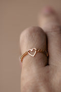 Open Heart Curb Chain Ring