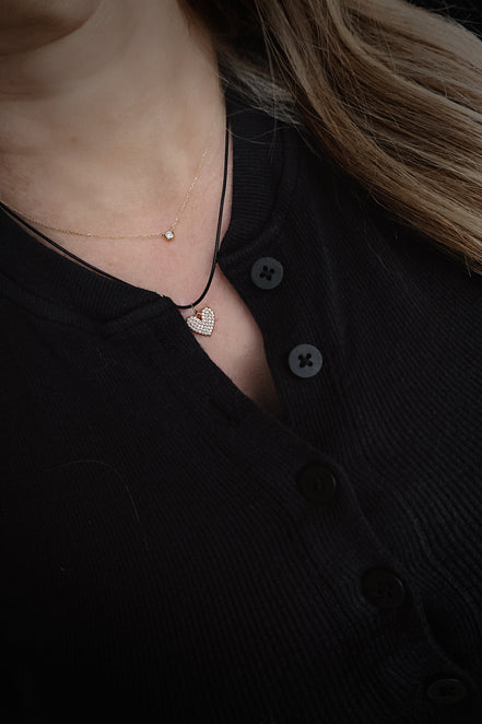 Midnight Heart Necklace - The Neon Cactus Studio