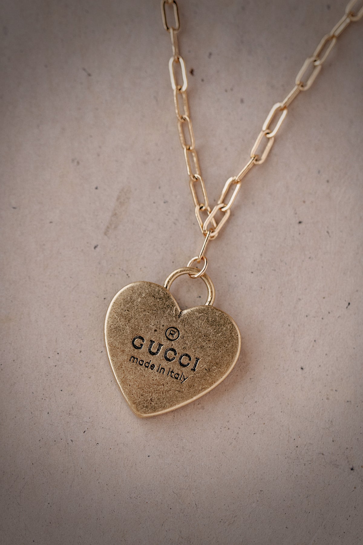 Large Upcycled Gucci Heart Necklace