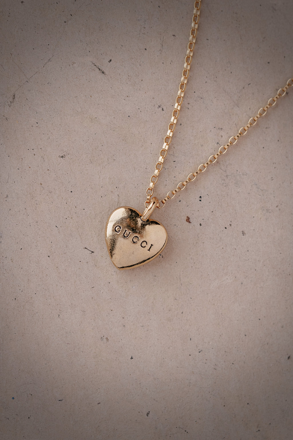 Mini Upcycled Gucci Heart Necklace