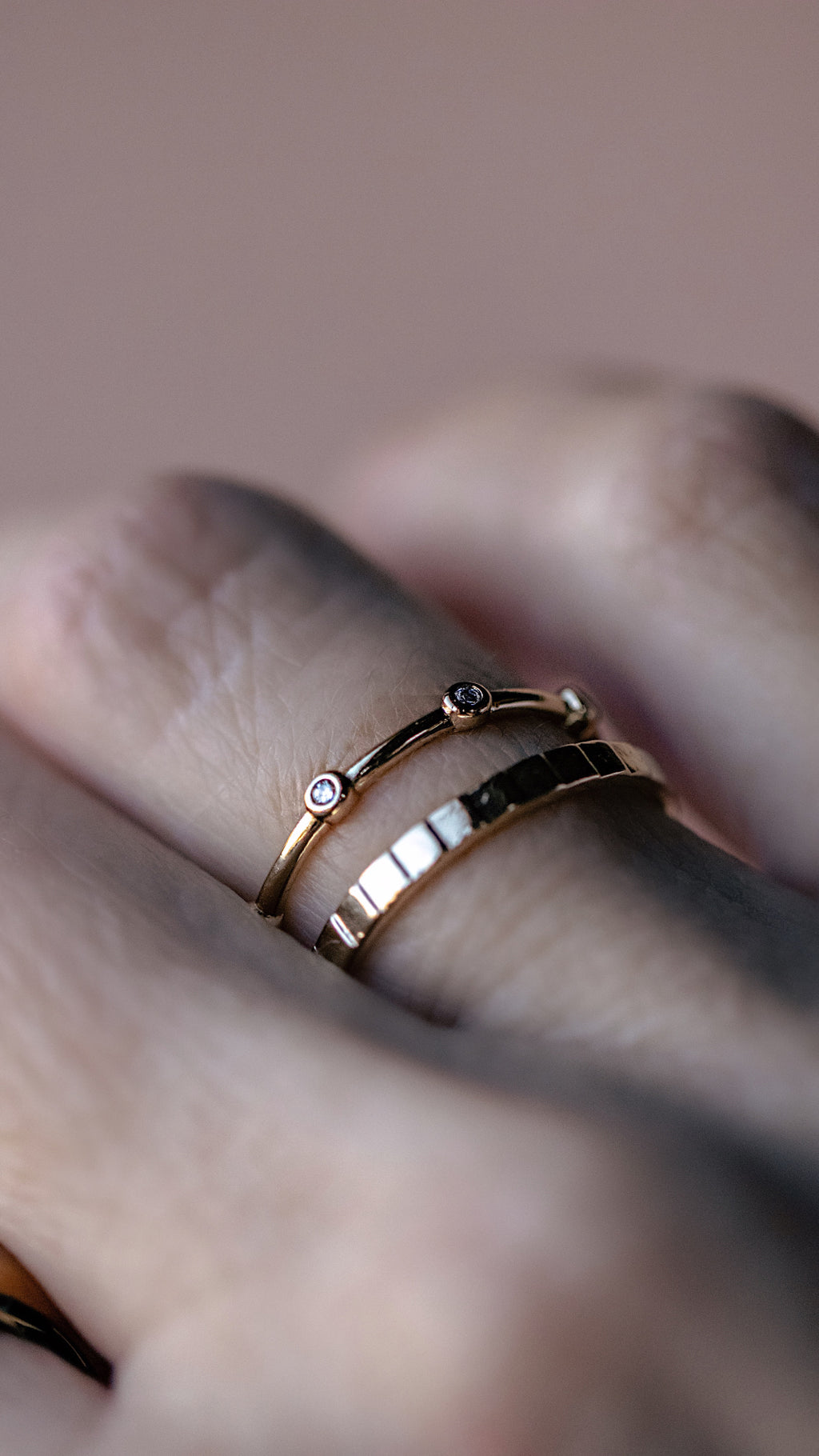 CZ Bezel Dot Ring