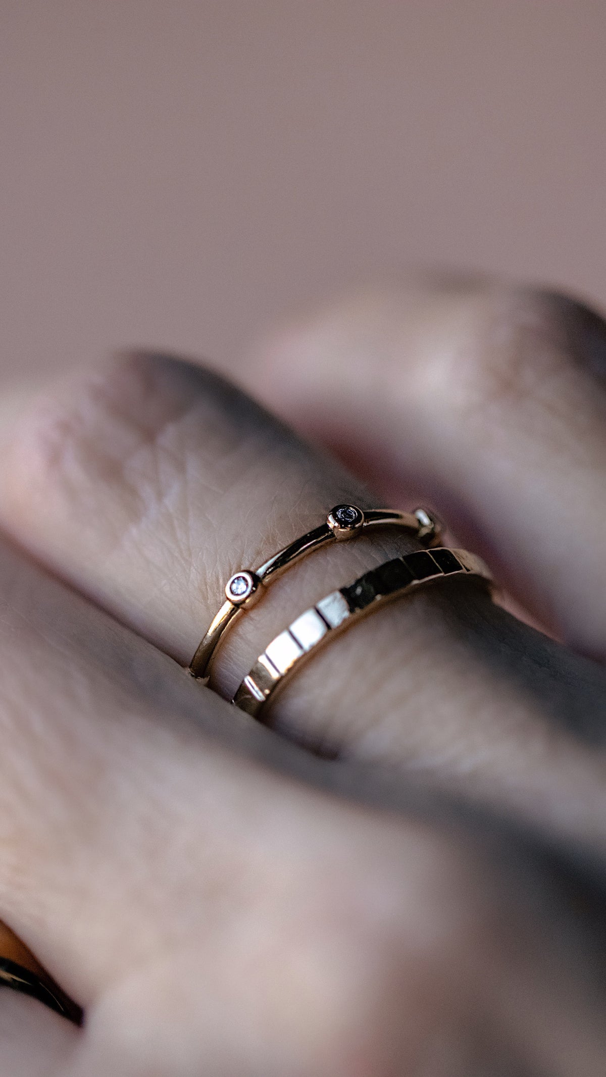 CZ Bezel Dot Ring