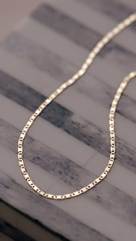 14kt Gold Flat Mirror Chain