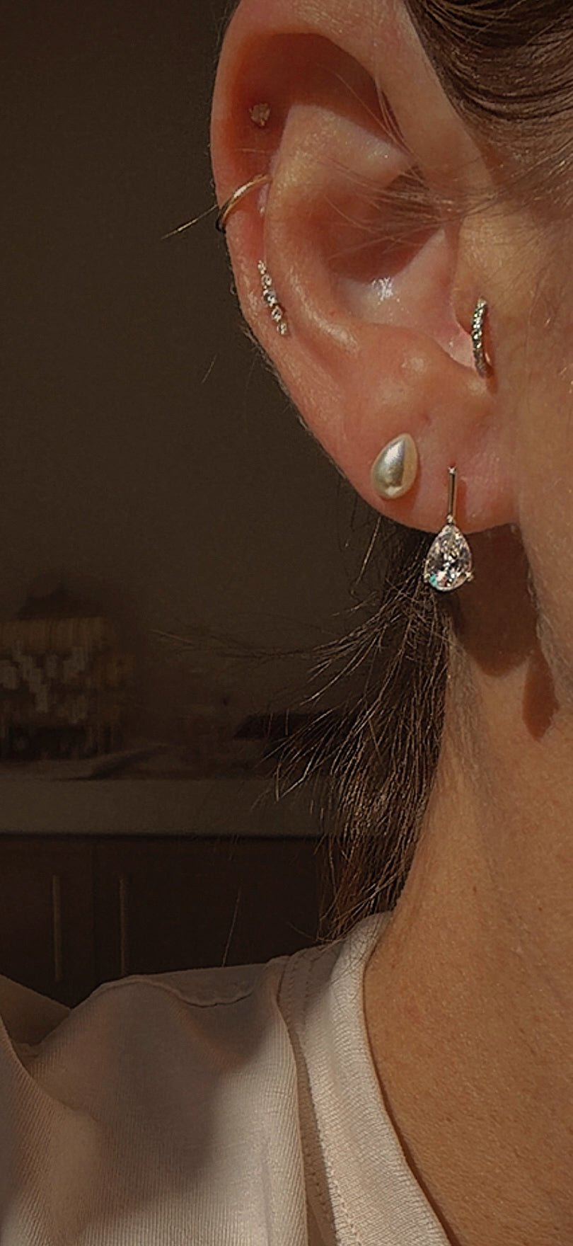 Solene Pearl Drop Studs