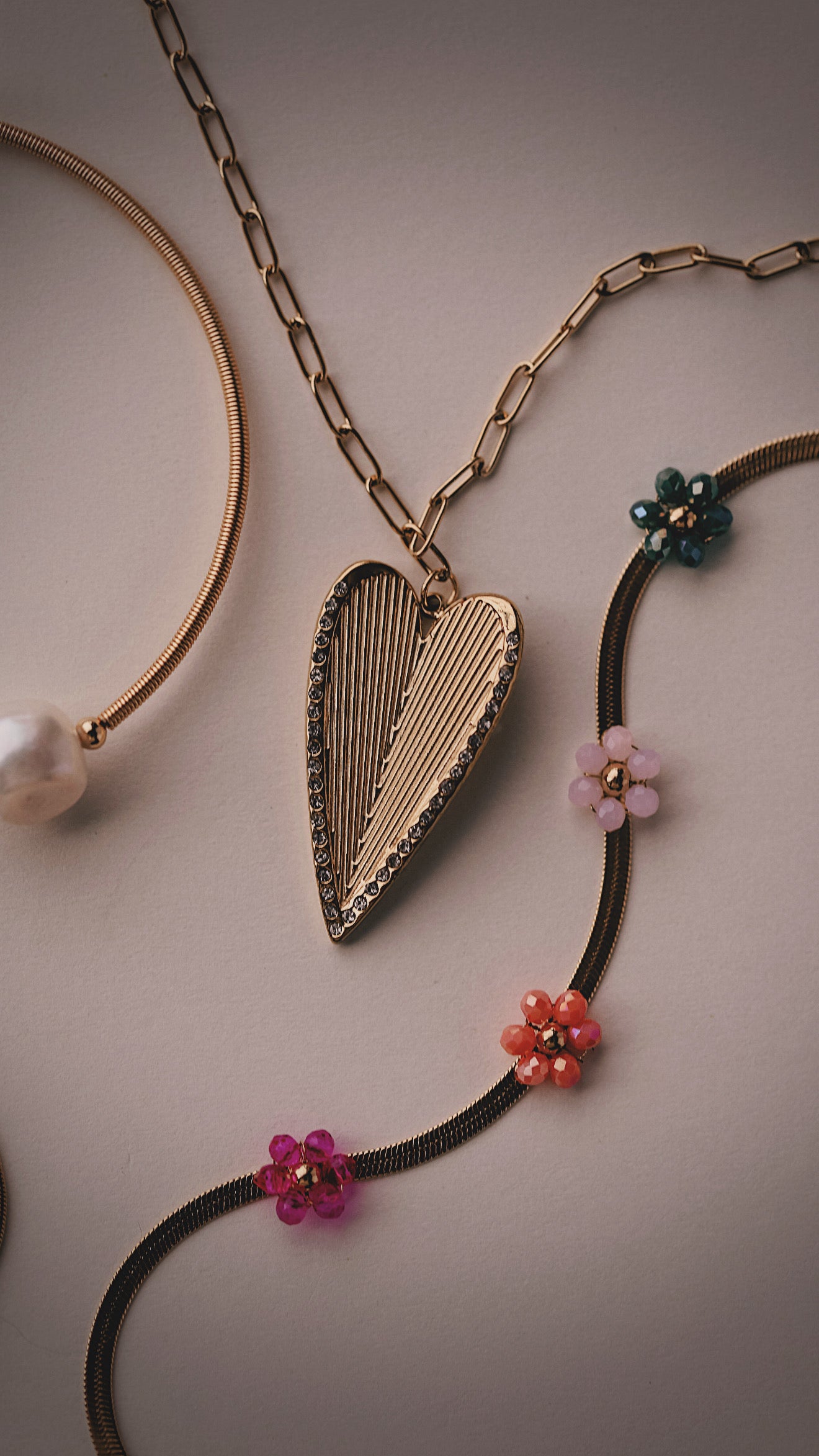 Fluted Heart Necklace