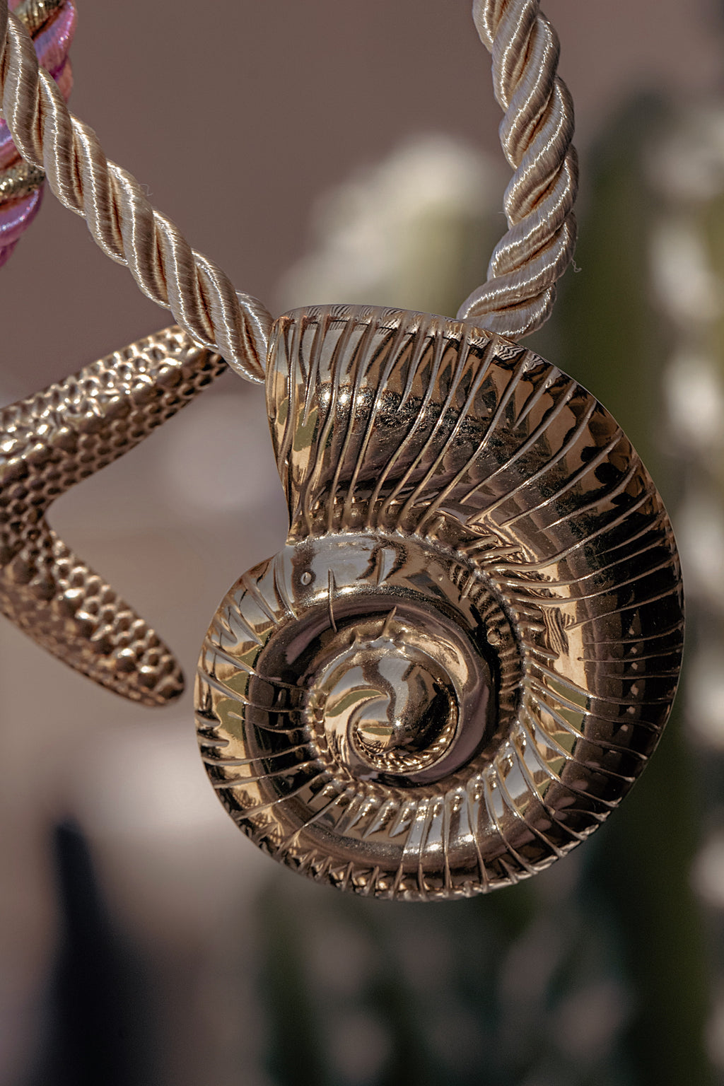 Conch Shell Cord Pendant