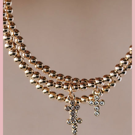 Bezel Cross Bracelet - The Neon Cactus Studio