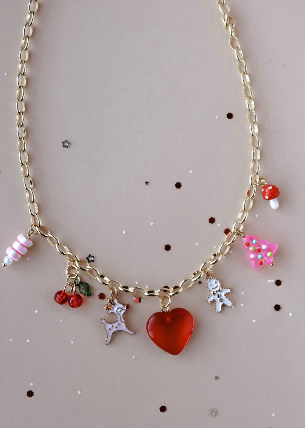 Limited Edition Christmas Charm Necklace - Red Heart