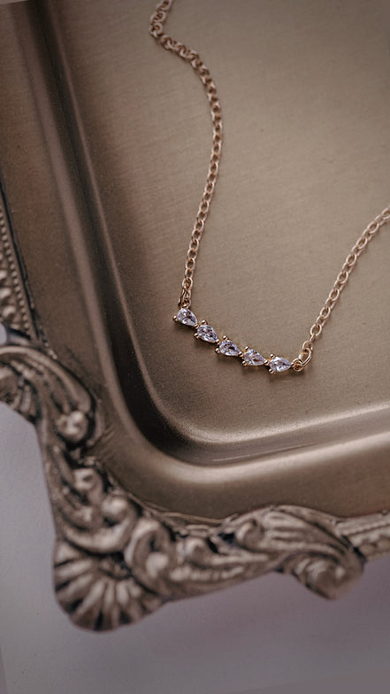The Jolie Pear Line Necklace