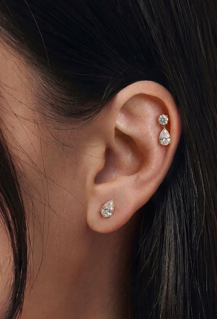 1.3 CTW Lab Grown Diamond Pear Claw Prong Studs