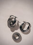 2 Way Pave Silver Hoops