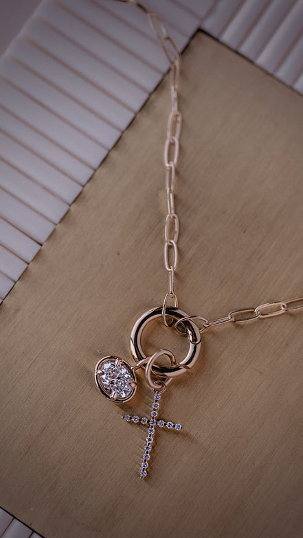 14kt Gold Diamond Cross Charm