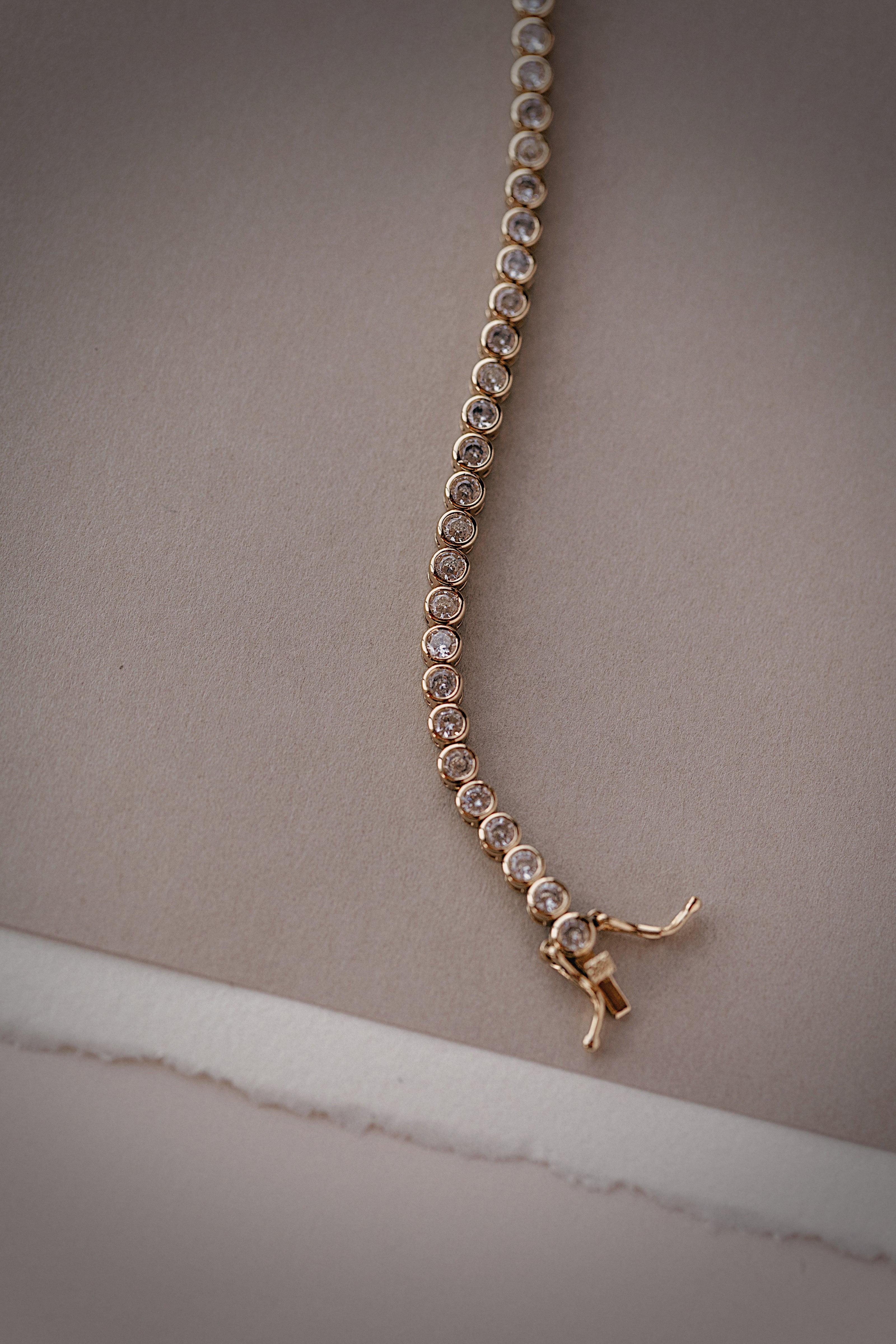 CZ Round Bezel Tennis Bracelet