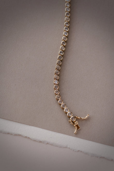 CZ Round Bezel Tennis Bracelet