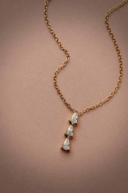 Monsoon Triple Pear Drop Necklace
