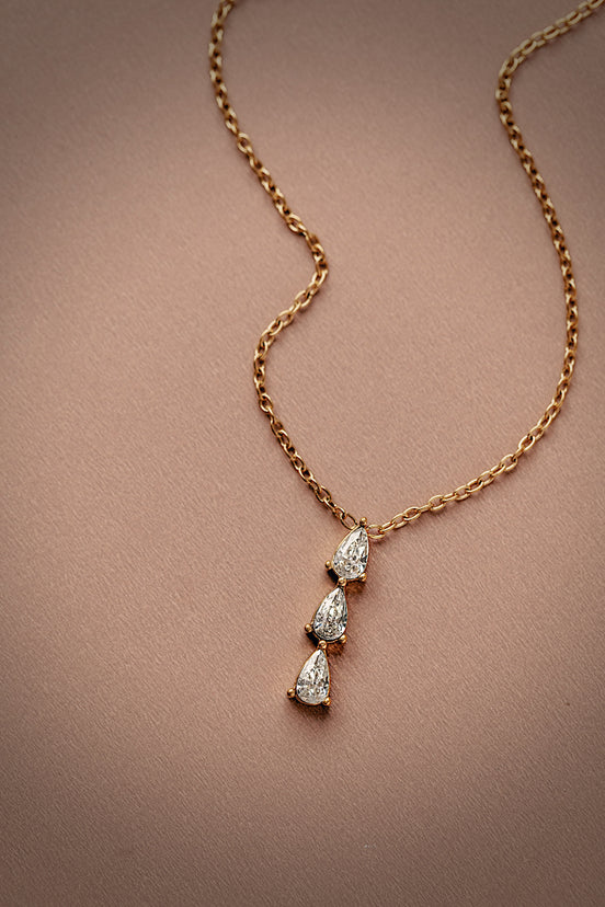 Monsoon Triple Pear Drop Necklace