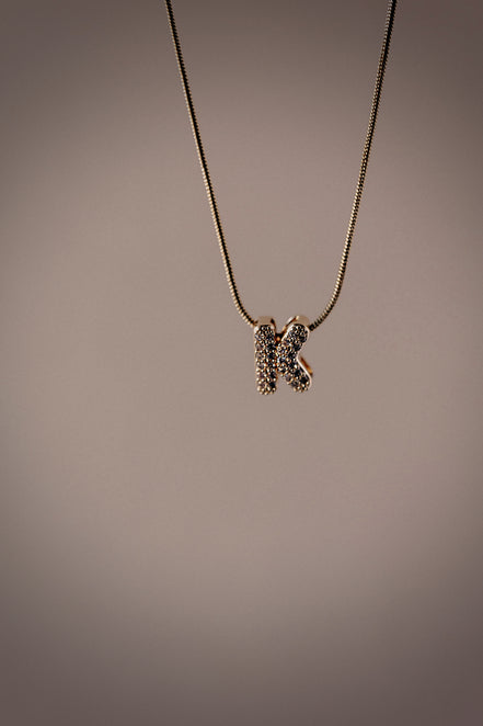 CZ Bubble Letter Necklace