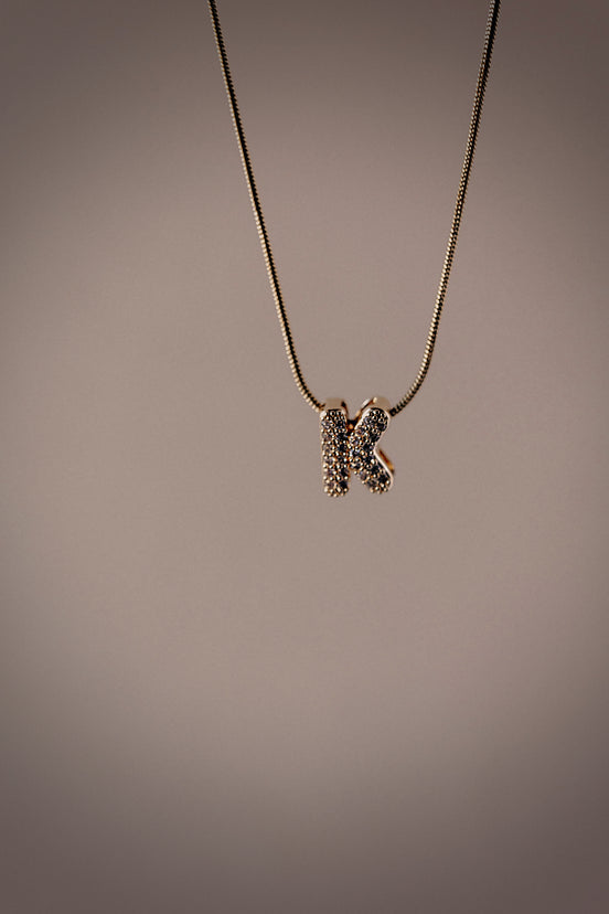CZ Bubble Letter Necklace