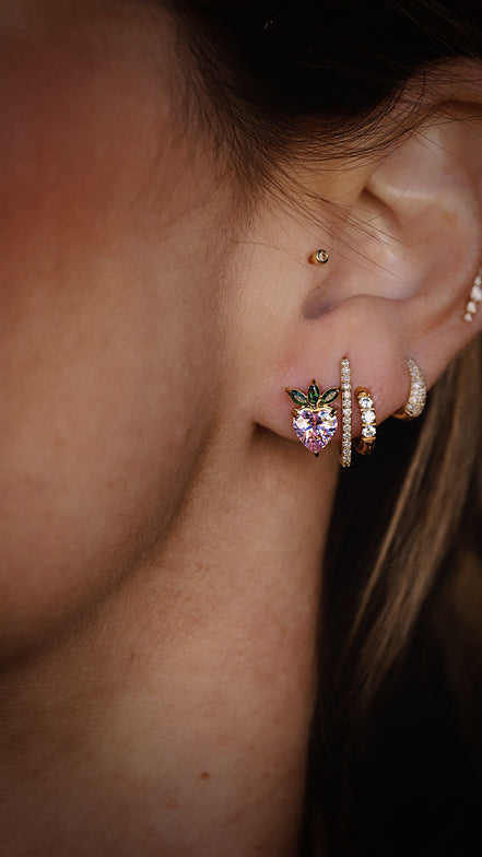 Crystal Strawberry Studs