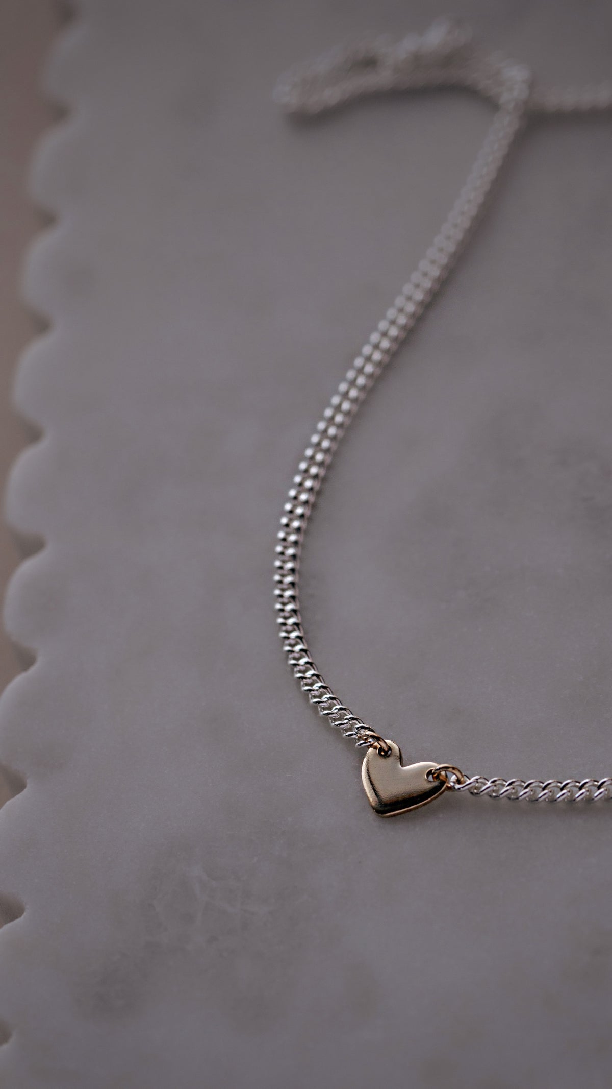 Mixed Metals Heart Necklace