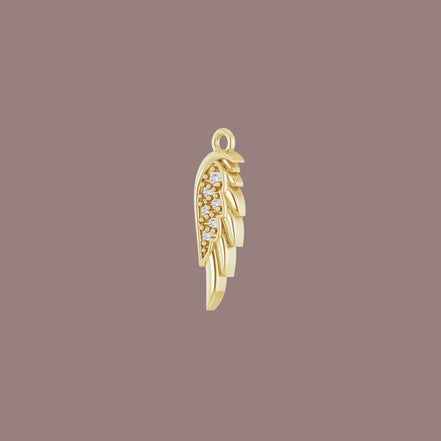 14kt Gold And Diamond Angel Wing Charm
