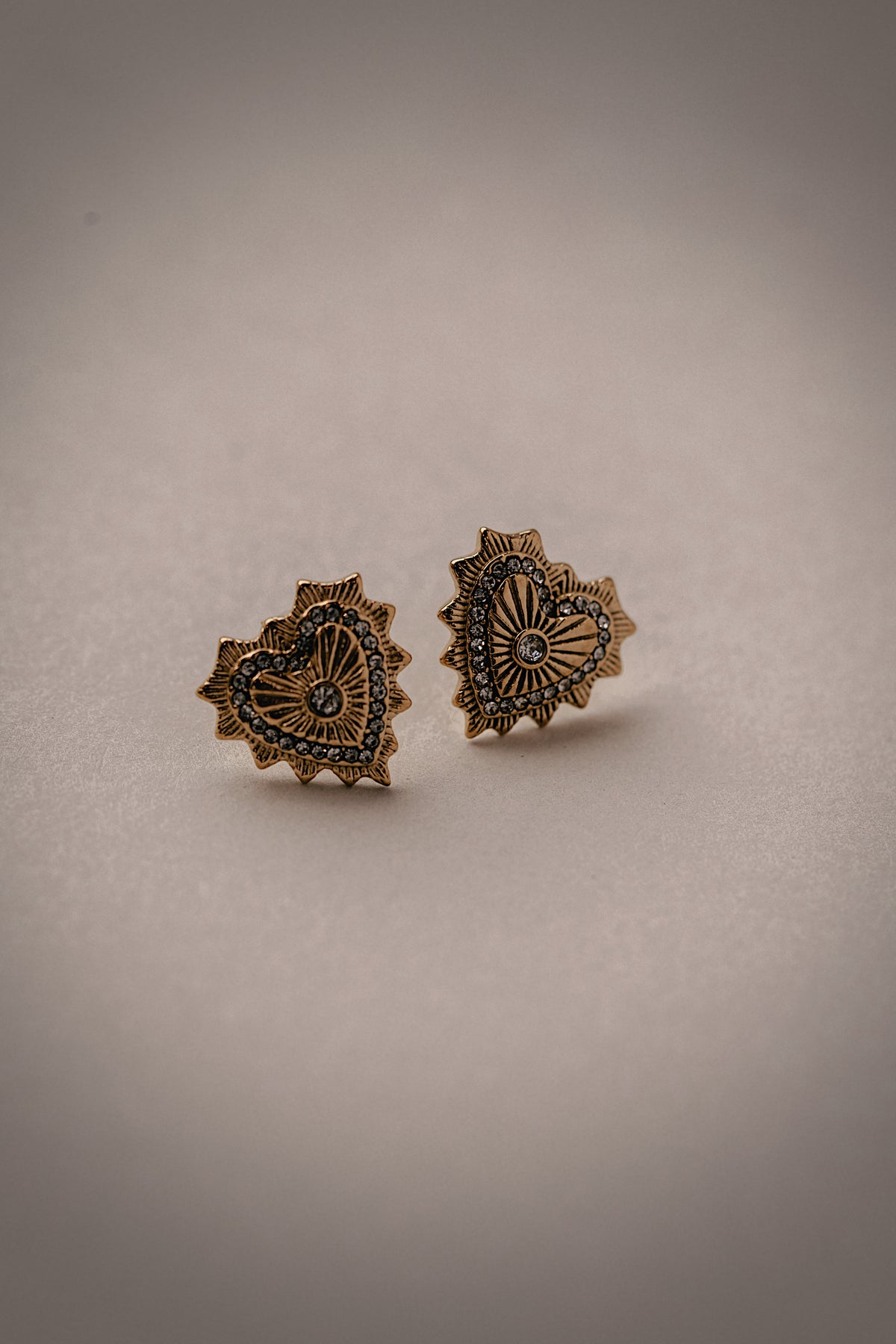 Vintage Heart Studs