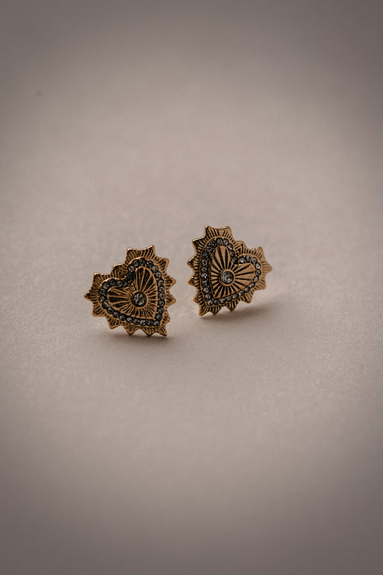 Vintage Heart Studs