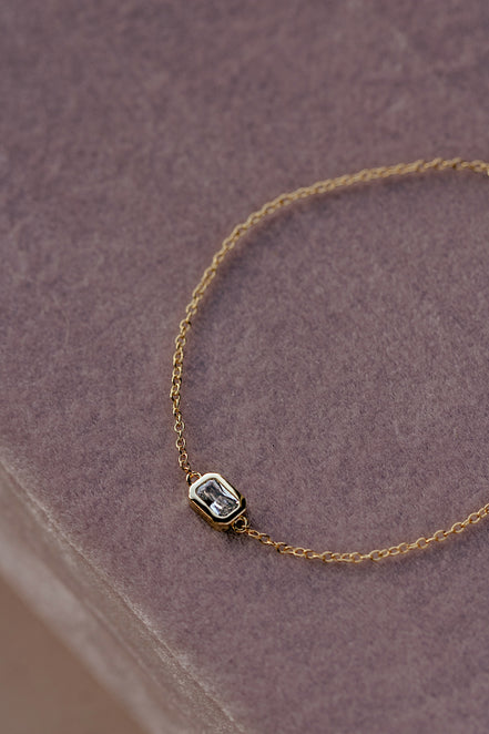 White Topaz Emerald Bracelet