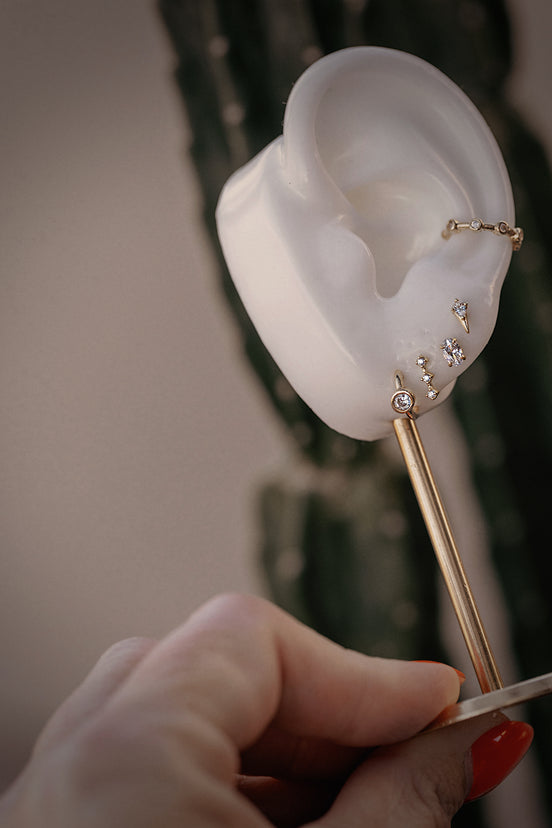 Mini Bezel CZ Hoops