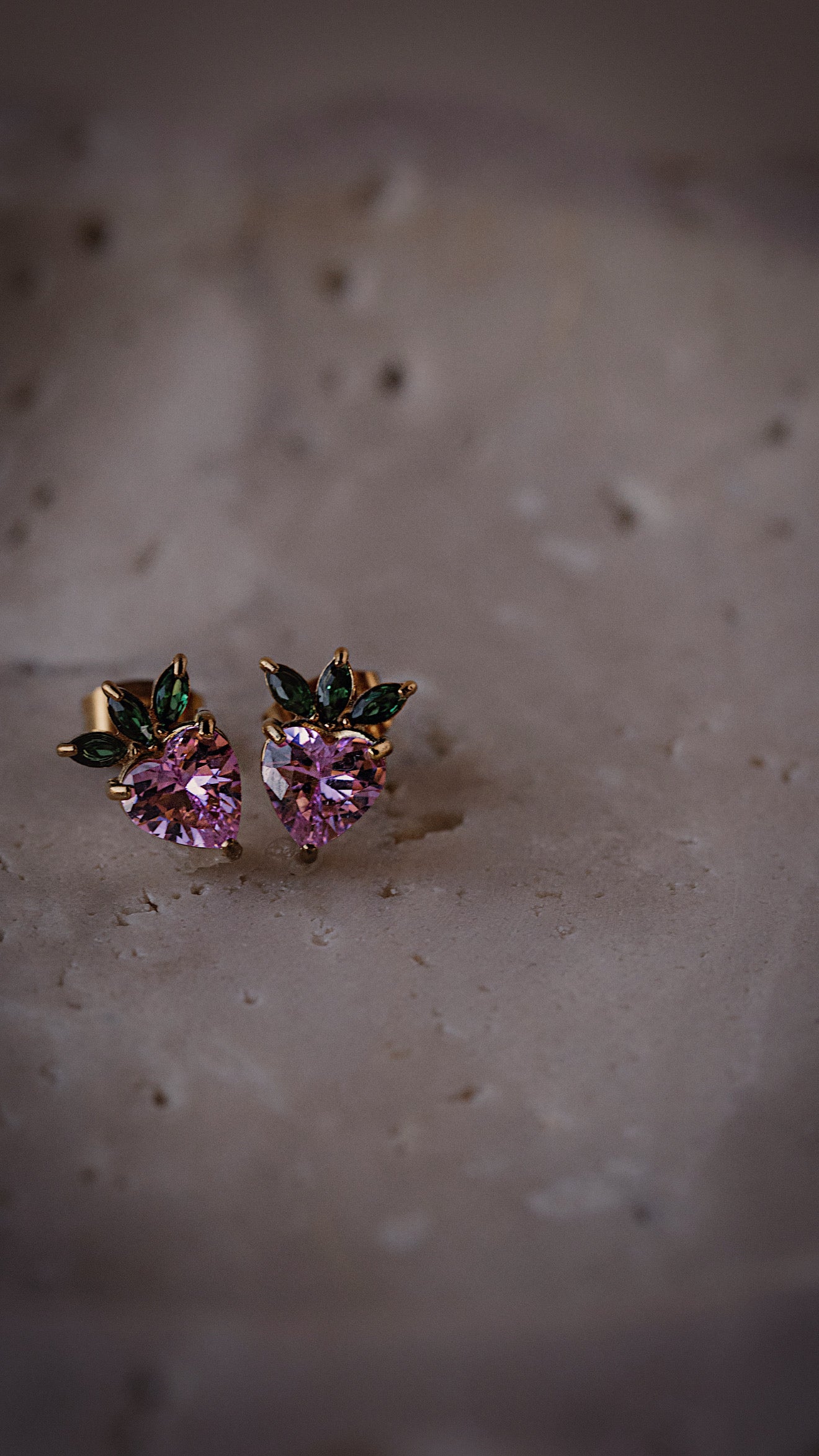 Crystal Strawberry Studs