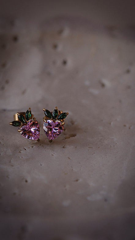 Crystal Strawberry Studs