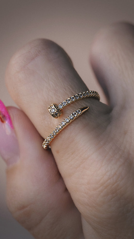 CZ Nail Ring - The Neon Cactus Studio