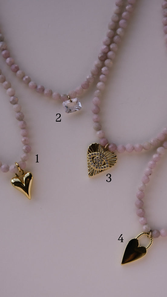 Pink Opal Charm Necklace