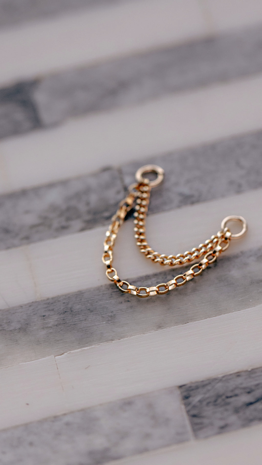 Earring Connector Double Chain