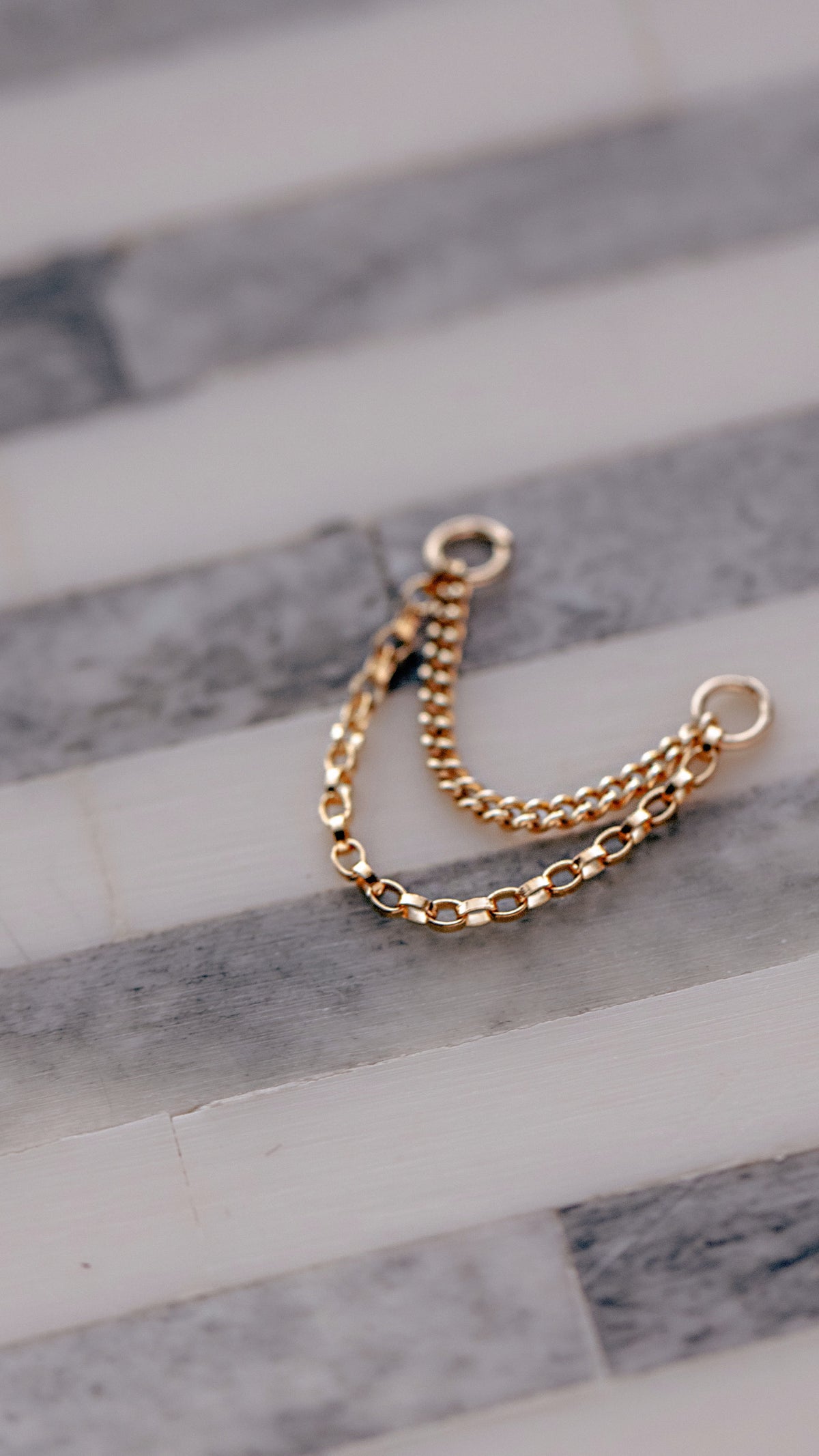 Earring Connector Double Chain