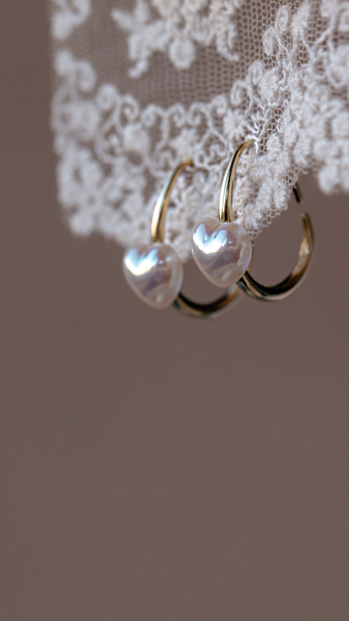 Pearl Heart Hoop Earring