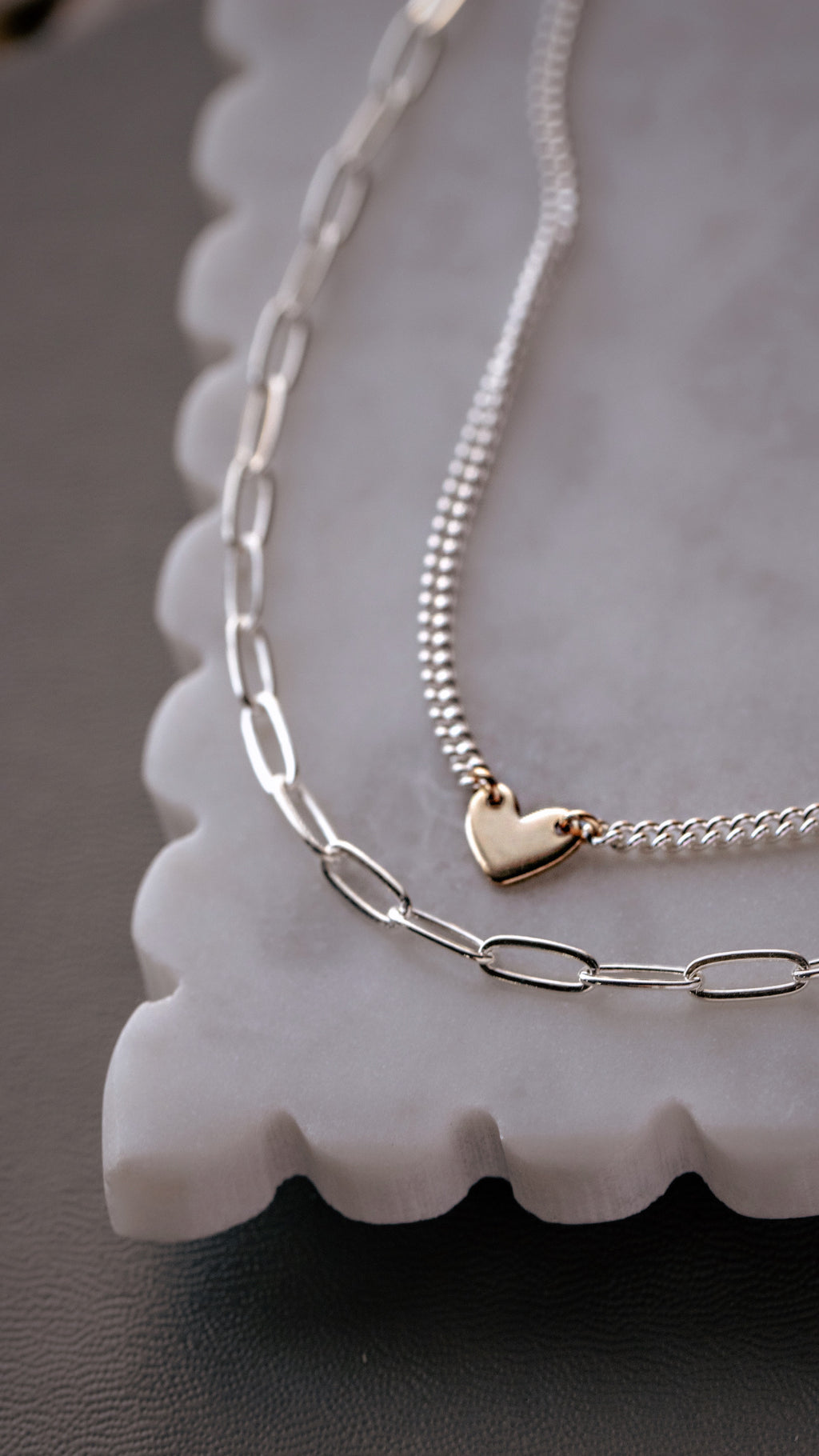 Mixed Metals Heart Necklace