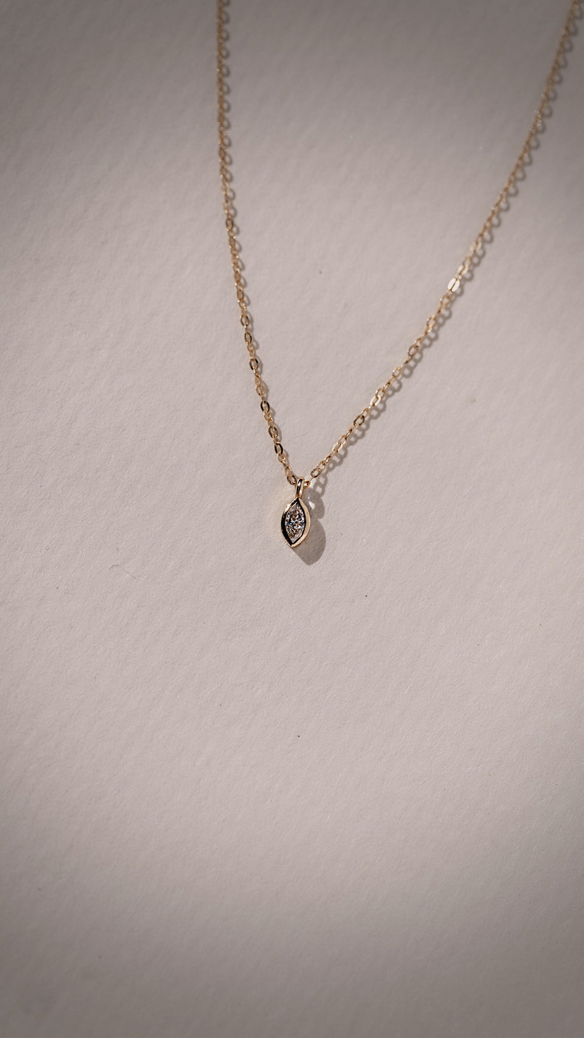 Itty Bitty Marquise Lab Diamond Gold Necklace
