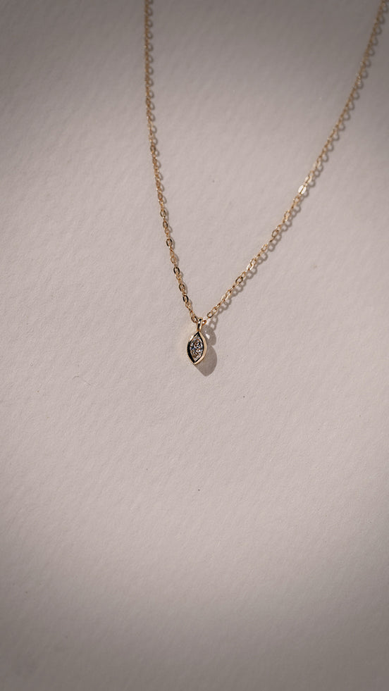 Itty Bitty Marquise Lab Diamond Gold Necklace