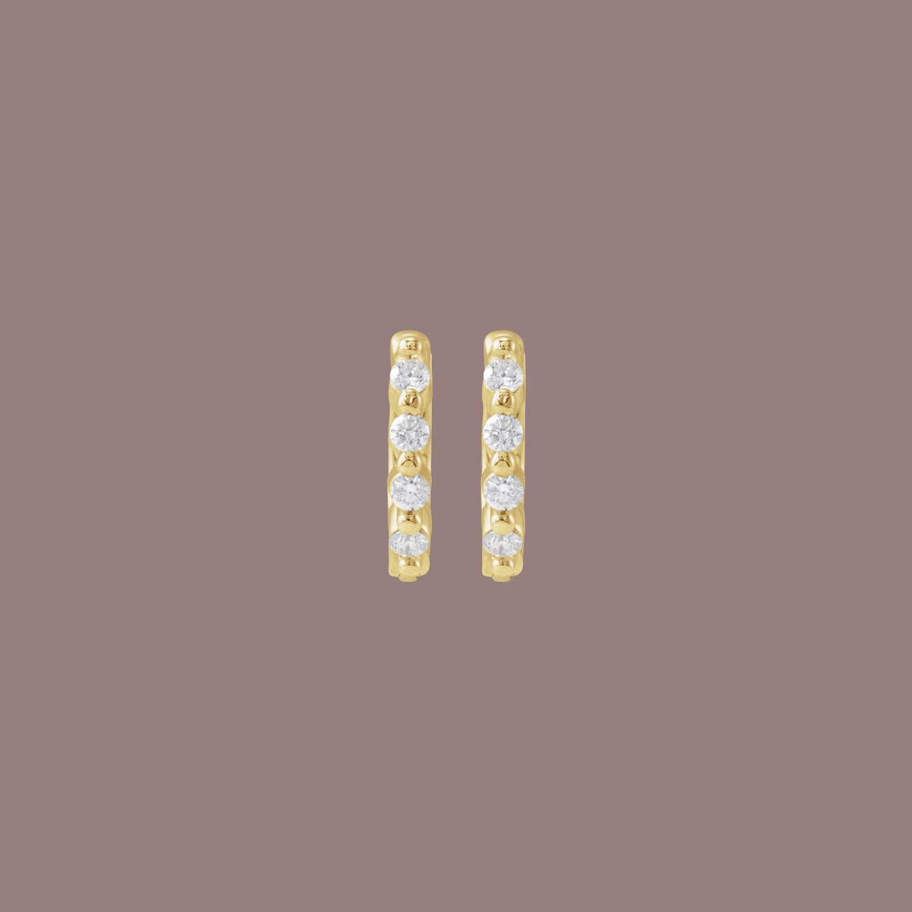 14kt Gold Diamond Huggies