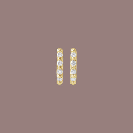 14kt Gold Diamond Huggies
