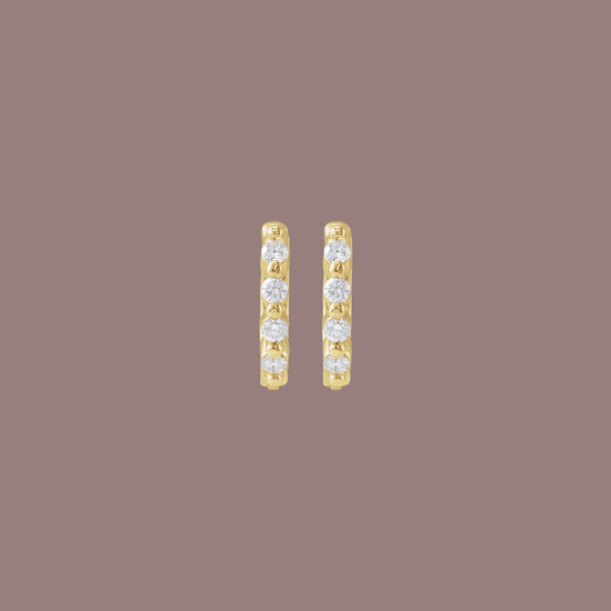14kt Gold Diamond Huggies