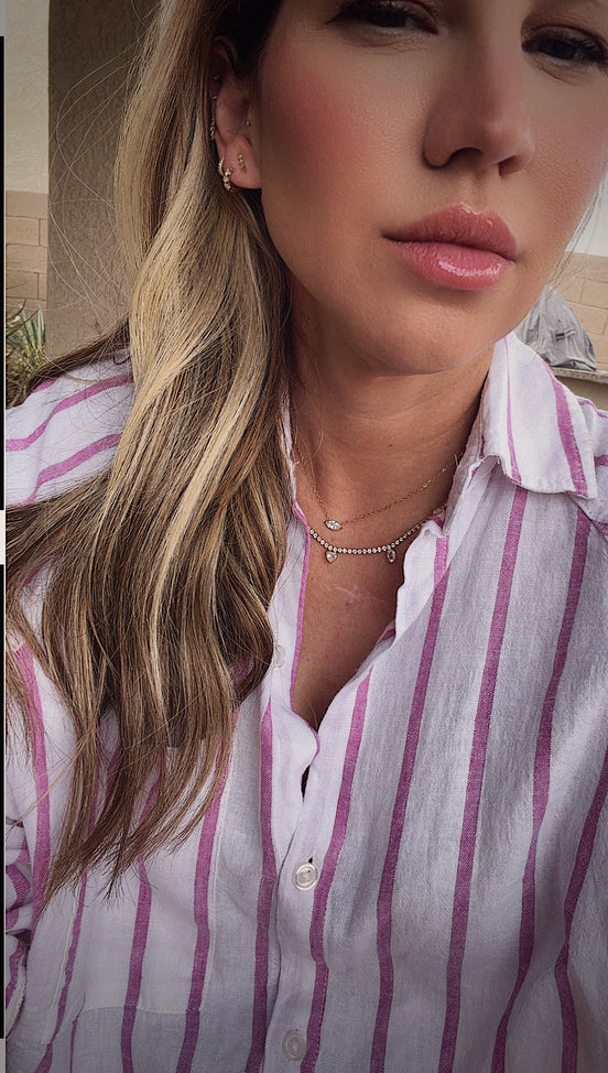 CZ Drop Tennis Necklace