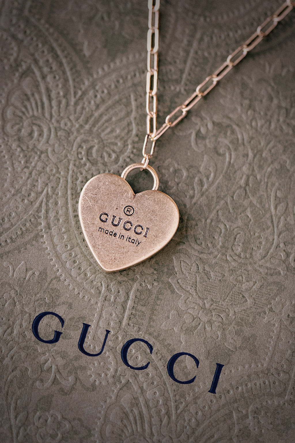 Large Upcycled Gucci Heart Necklace