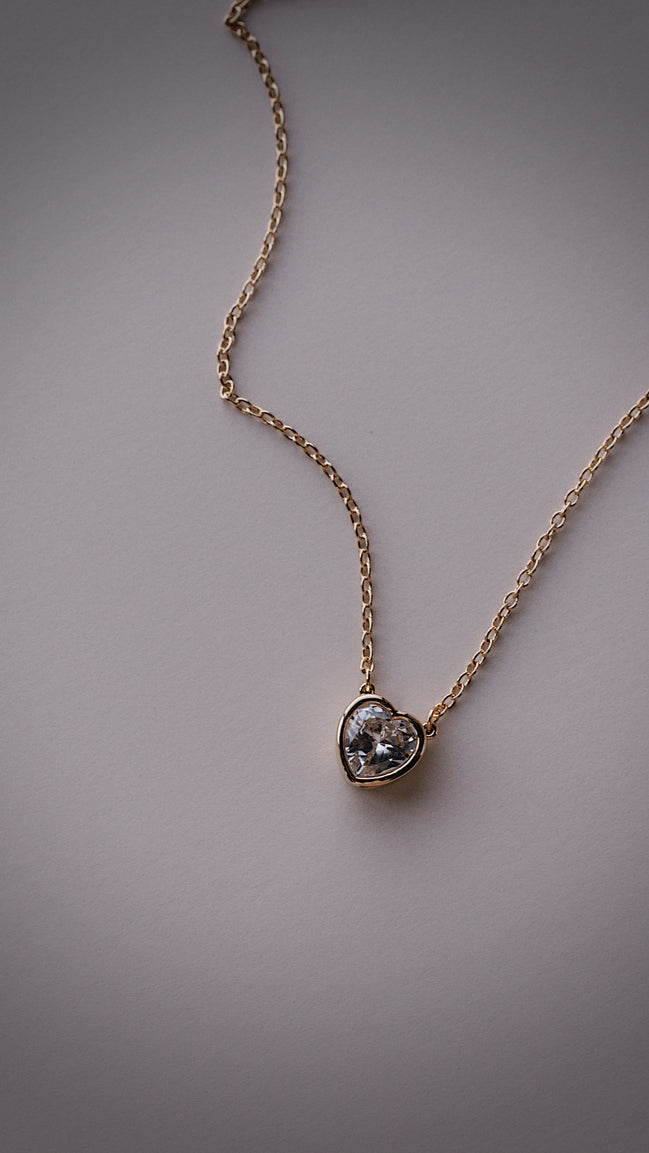 Forever Love Bezel Heart Necklace