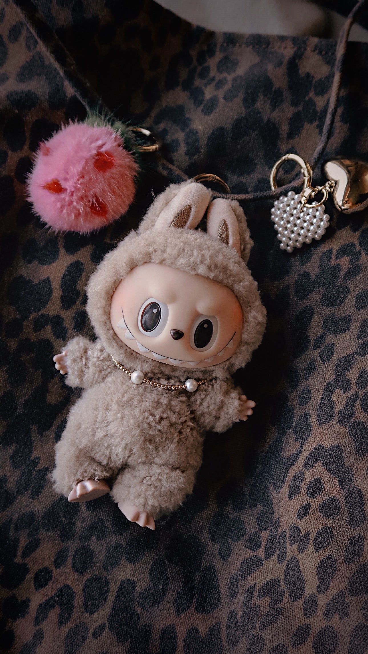 Fuzzy Strawberry Bag Charm